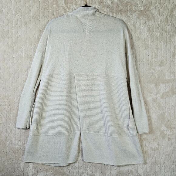 Lululemon Cardigan 6 Sit In Lotus Wrap II Merino Wool Oat Split Back Open Front - Picture 4 of 6